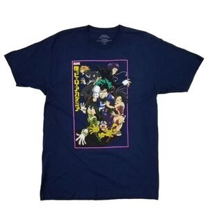 🦄 My Hero Academia Navy Blue Graphic T-Shirt 38/40= Medium 22" Pit